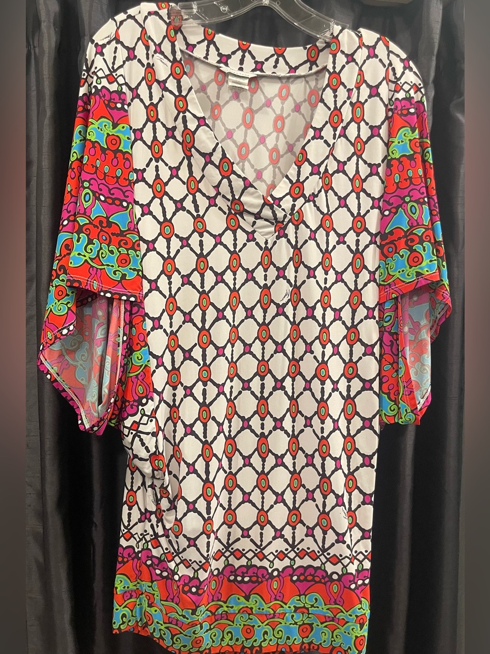 Trina Turk Top with tribal style print. EUC. Like new.